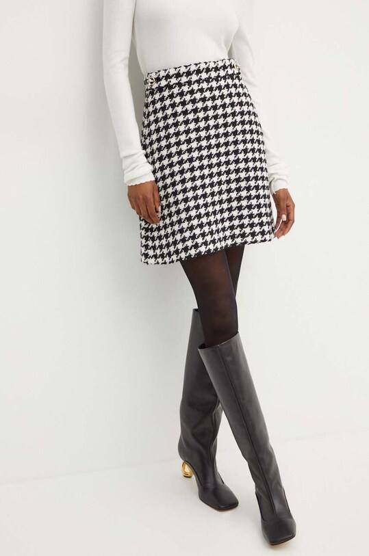 Sukňa s prímesou vlny BOSS látka viacfarebná 50528617