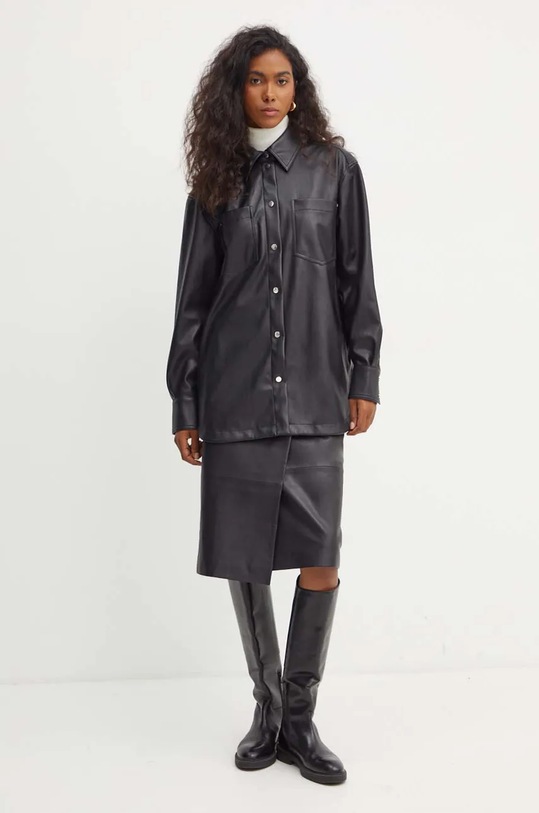 BOSS fusta de piele 50524021 negru AW24