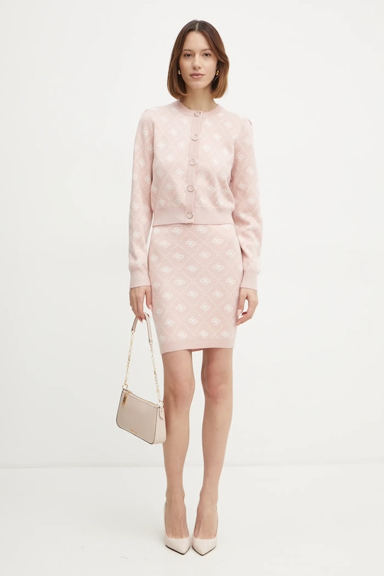Sukně s příměsí vlny Guess SARAH W4BD0S.Z3JD2 růžová AW24