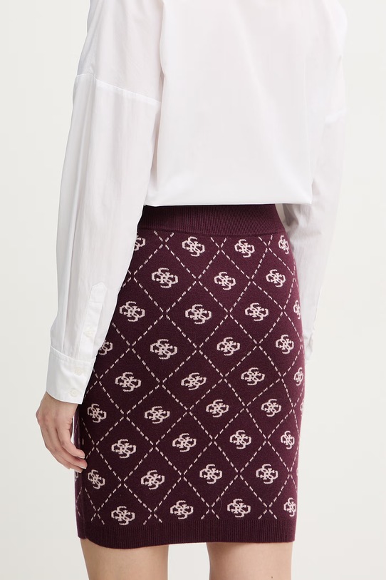 Odzież Guess spódnica z domieszką wełny SARAH W4BD0S.Z3JD2 fioletowy