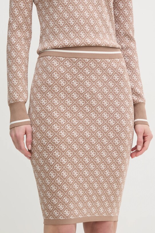 Sukňa Guess LISE s elastanom béžová W4BD53.Z37K0