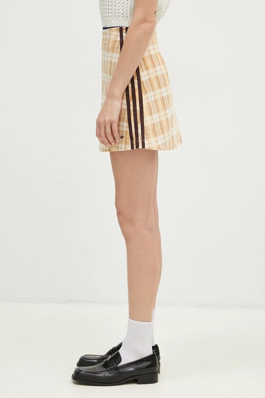 Sukňa adidas Originals Tartan Skirt IX7414 béžová AW24
