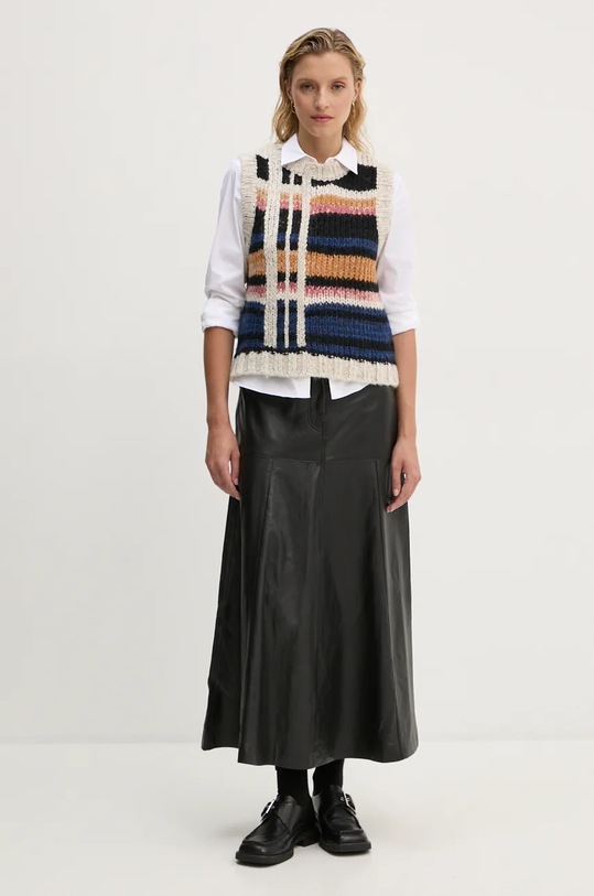 MUNTHE bőr szoknya TUXYA 243122524304 fekete AW24