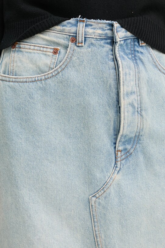 MM6 Maison Margiela fustă din denim albastru S62MI0021.S30589