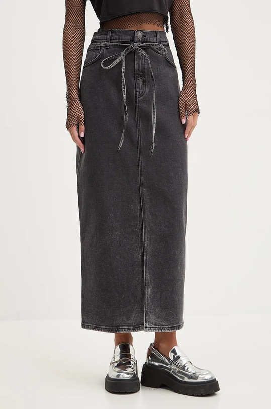 HUGO fustă din denim uni gri 50534619