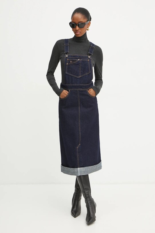 Victoria Beckham rochie din denim 1424DSK005883C bleumarin AW24