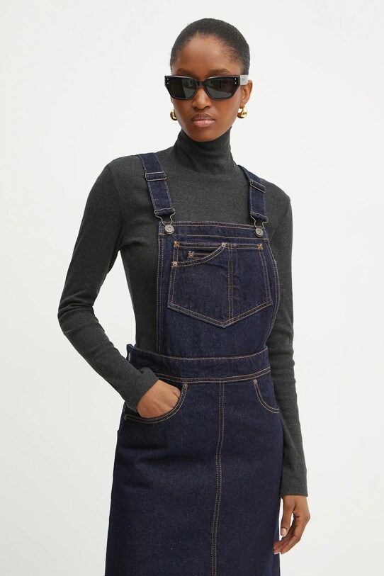 Victoria Beckham rochie din denim bleumarin 1424DSK005883C
