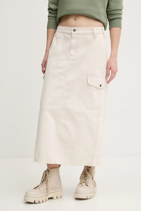 Dickies spódnica bawełniana DUCK CANVAS bawełna beżowy DK0A4Z2R