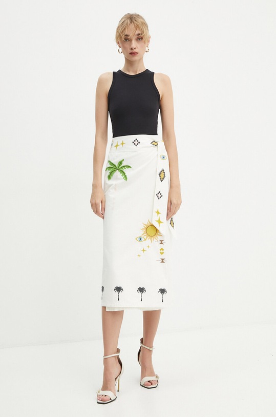 Never Fully Dressed fusta din bumbac Jaspre NFDSK536 bej AW24
