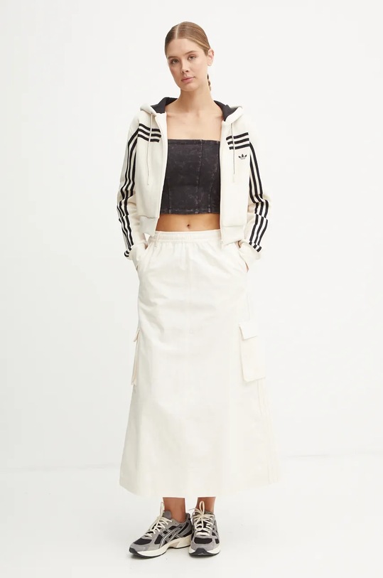 adidas Originals spódnica bawełniana IW0949 beżowy AW24