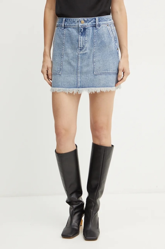 MICHAEL Michael Kors fustă din denim uni albastru MF470G6FAU