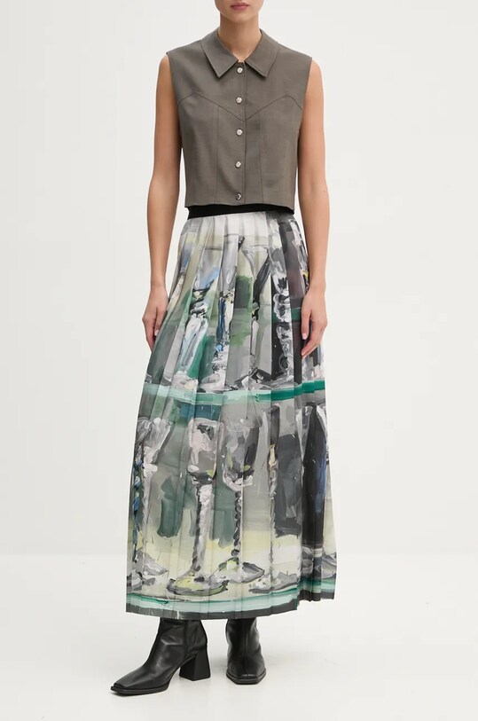 Юбка MSGM узор зелёный 3742MDD11P.247963
