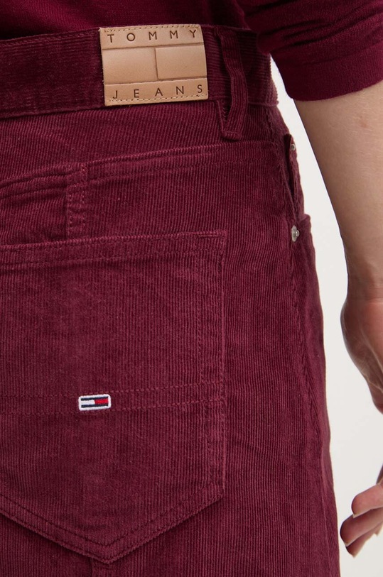 Вельветова спідниця Tommy Jeans бордо DW0DW18885