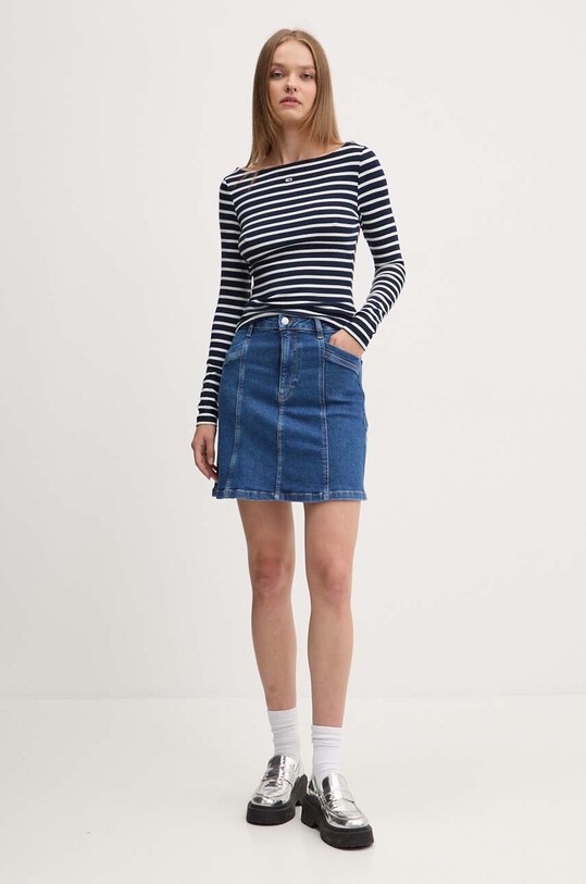 Tommy Jeans fustă din denim DW0DW19011 albastru AW24