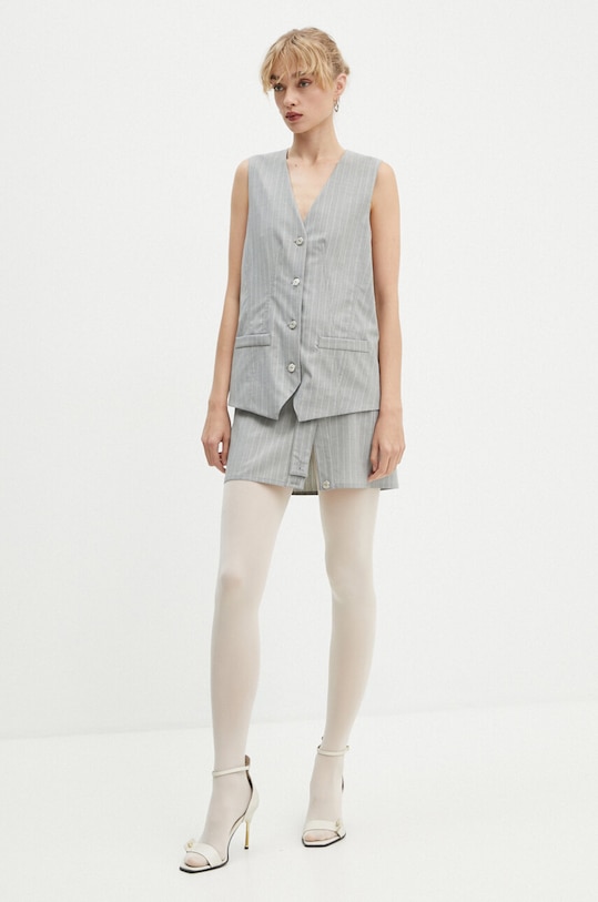 Юбка с примесью шерсти Moschino Jeans 0105.8725 серый AW24