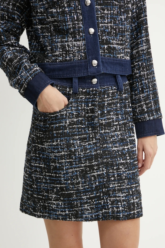 Юбка с примесью шерсти Morgan JCLAR узор тёмно-синий JCLAR