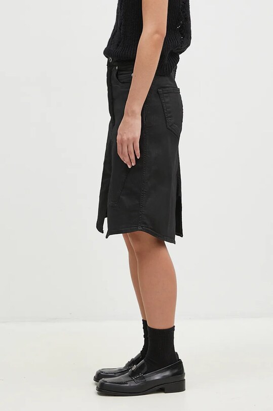 Rick Owens denim skirt Slivered Skirt DS02D2340.SBW black AW24