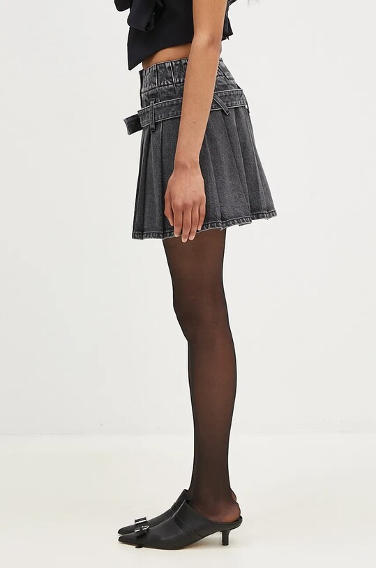 AMBUSH fustă din denim Denim Pleats Skirt BWYF002F24DEN0011100 negru AW24