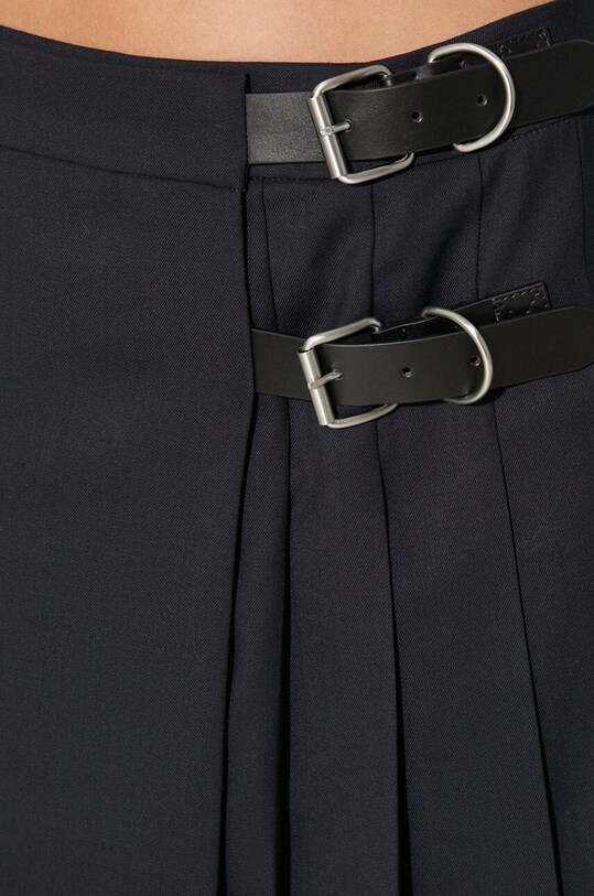 Vlnená sukňa AMBUSH Belts Mini Skirt BWCU006F24FAB0014600 tmavomodrá