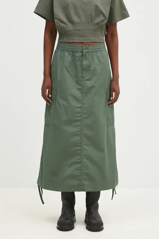 Bavlnená sukňa Carhartt WIP Cargo Skirt Long bavlna zelená I033823.29N02
