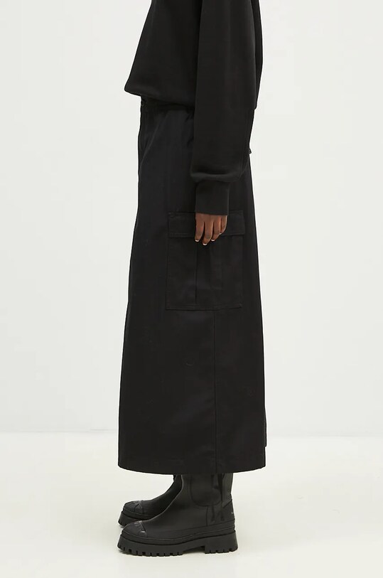 Βαμβακερή φούστα Carhartt WIP Cargo Skirt Long I033823.8902 μαύρο AW24