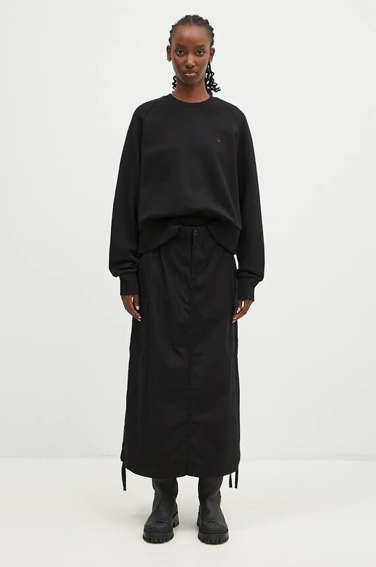 Βαμβακερή φούστα Carhartt WIP Cargo Skirt Long I033823.8902 μαύρο