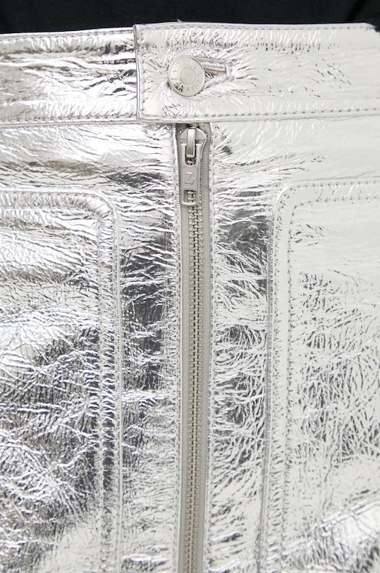 Kožna suknja ZADIG&VOLTAIRE srebrna RWSK00005