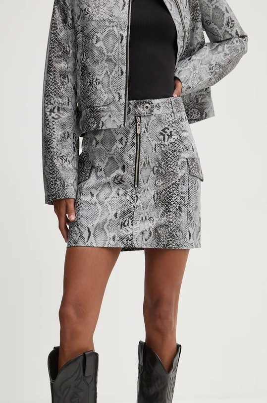 Karl Lagerfeld Jeans fusta cu modele gri 246J1204