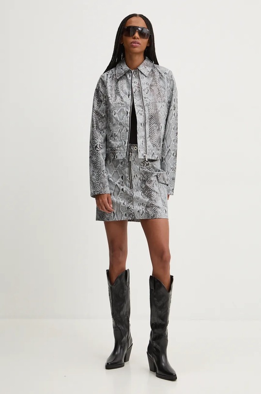 Karl Lagerfeld Jeans fusta 246J1204 gri AW24