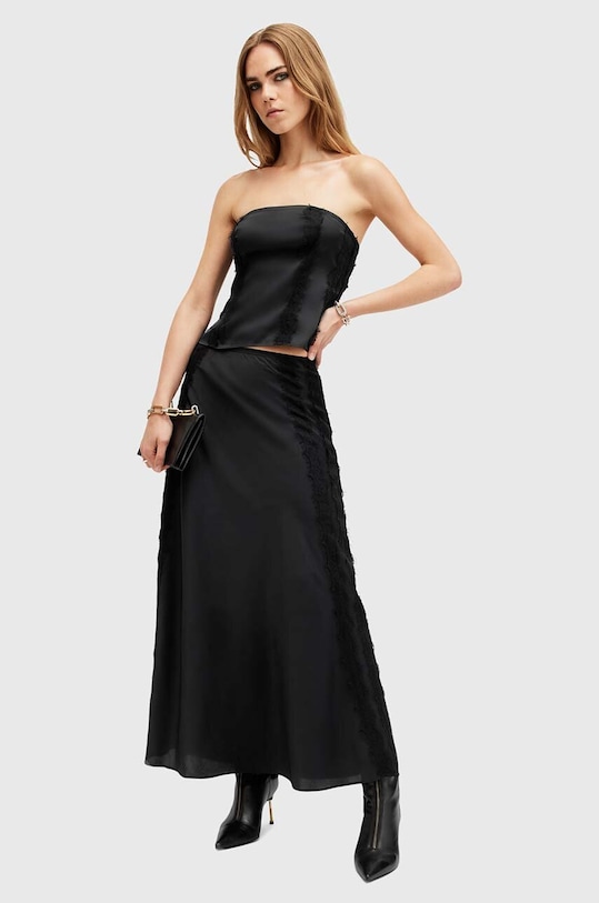 Sukně AllSaints MORGAN midi černá W014RB