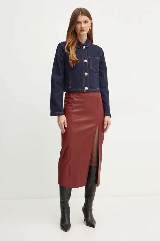 Bardot fusta DANTE SKIRT 58855SB2 burgundia AW24