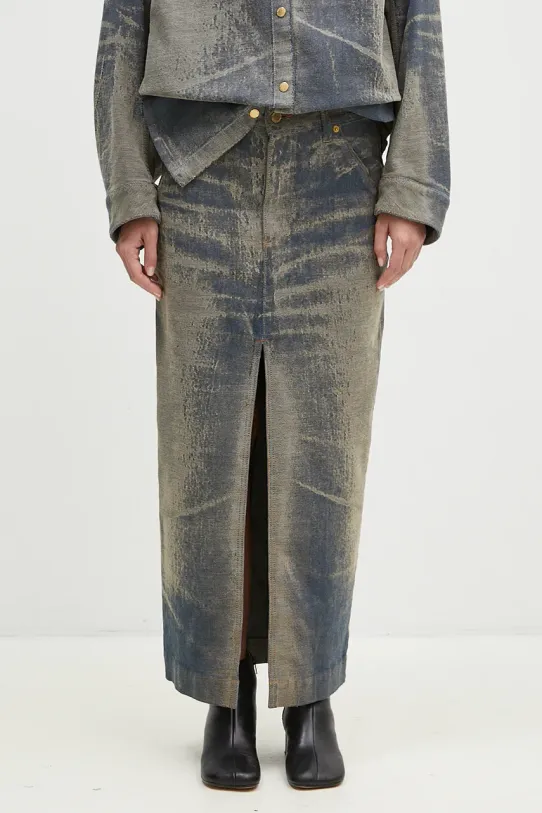 DARKPARK fustă din denim Erika cu modele bej WSK02.DBL08W079.W079