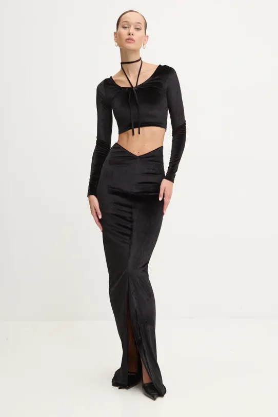 Fiorucci spódnica z elastanem czarny W01FMBSK236VR01BK01