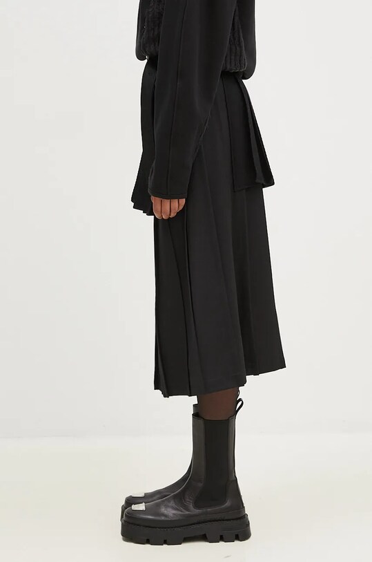 Andersson Bell fusta de lana Double Pleated Wrap Skirt apa772w negru AW24