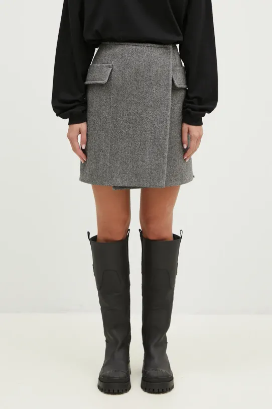 Sportmax wool skirt Laccio straight black 2422106012600