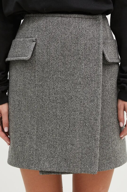 Sportmax fustă de lână Laccio negru 2422106012600