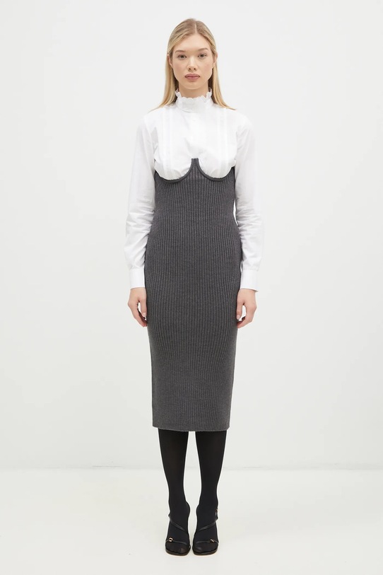 Шерстяная юбка Sportmax Ape1234 casual серый 2422306023600