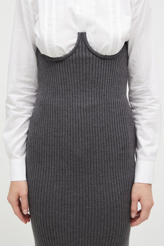 Шерстяная юбка Sportmax Ape1234 серый 2422306023600