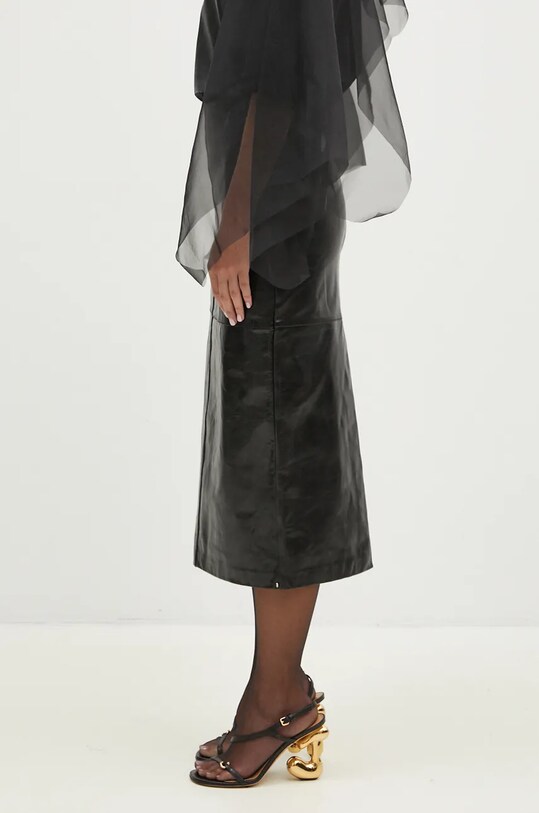 Шкіряна спідниця Sportmax Bairo 2422406012600 чорний AW24