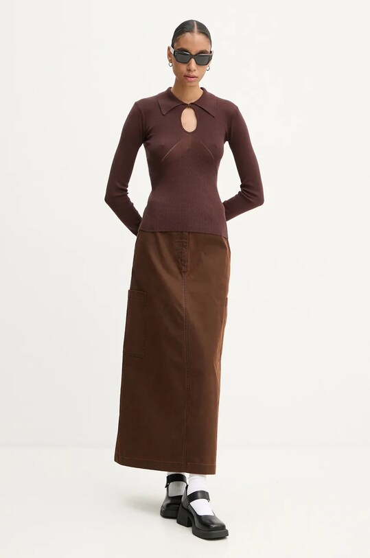 Džínová sukně Sunnei RTWWSKR013 hnědá AW24