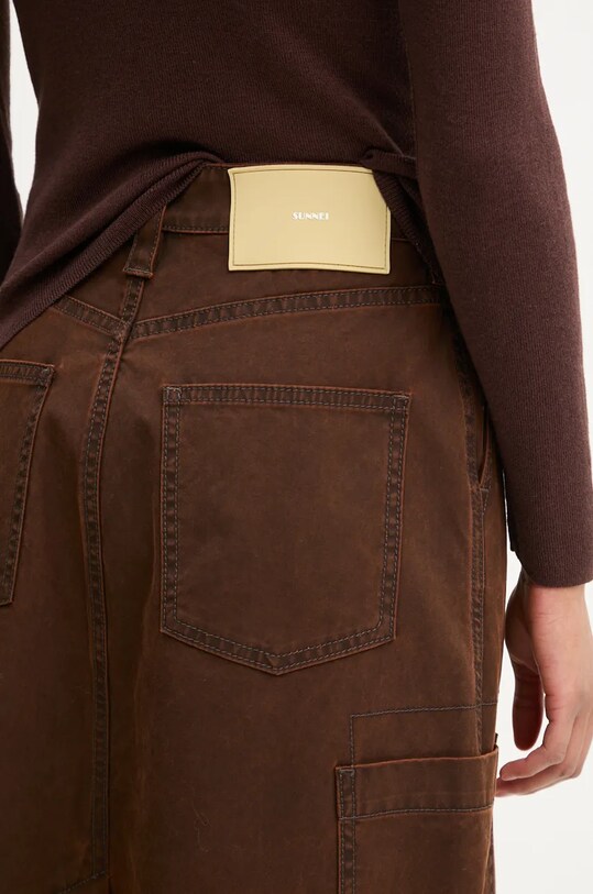 Džínová sukně Sunnei RTWWSKR013 hnědá