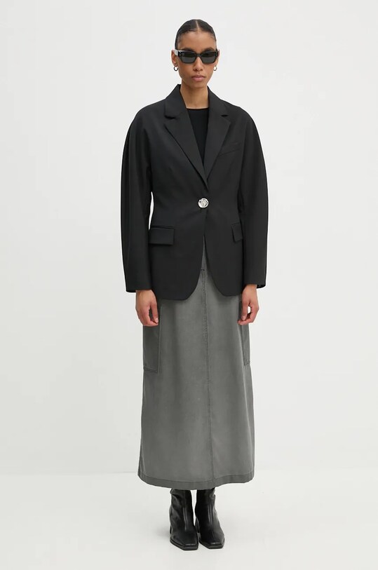 Sunnei fusta de lana RTWWSKR018 gri AW24