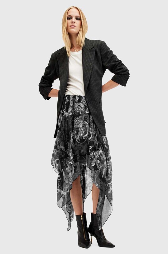 AllSaints fusta POLLY SKIRT cu modele negru W011RB