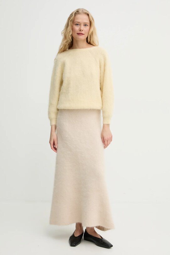 By Malene Birger spódnica wełniana CHRISTINA 103027 beżowy AW24