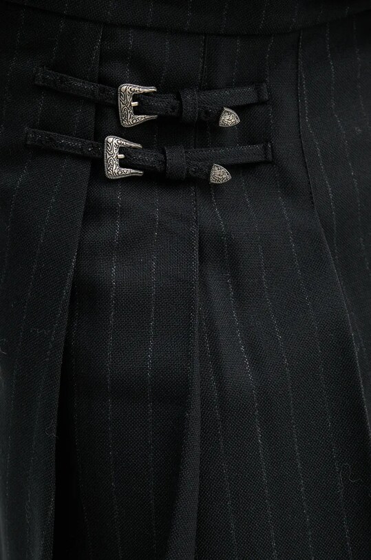 Вовняна спідниця The Kooples FJUP29224K чорний
