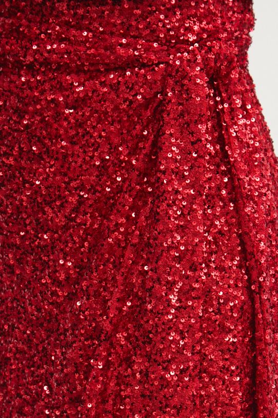 Never Fully Dressed spódnica Sequin Mini Jaspre Skirt czerwony NFDSK593