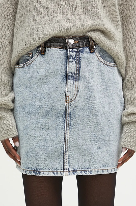 Rotate fustă din denim Mini Patchwork albastru 1128211603