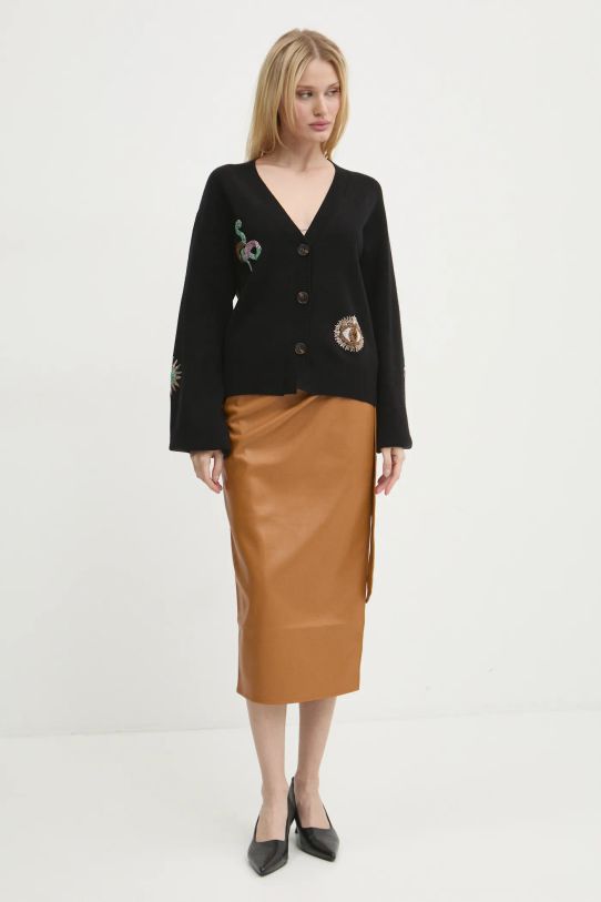 Пола Never Fully Dressed Vegan Leather Jaspre Skirt NFDSK473 кафяв AW24