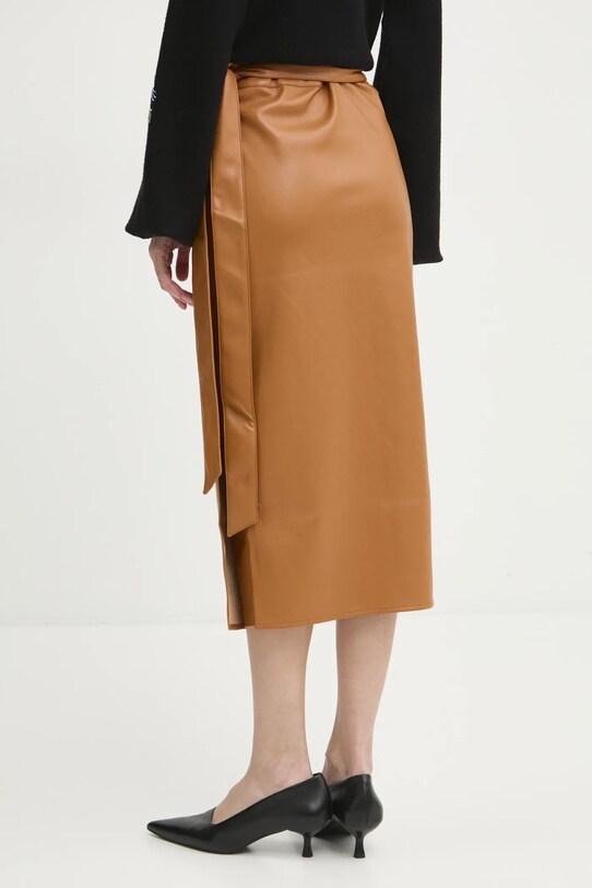 Îmbrăcăminte Never Fully Dressed fustă Vegan Leather Jaspre Skirt NFDSK473 maro