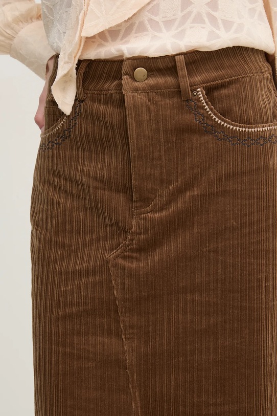 Hoss Intropia spódnica sztruksowa brązowy 8428073